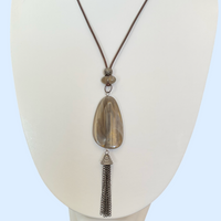 Bijoux | Collier avec pendentif marbré moka