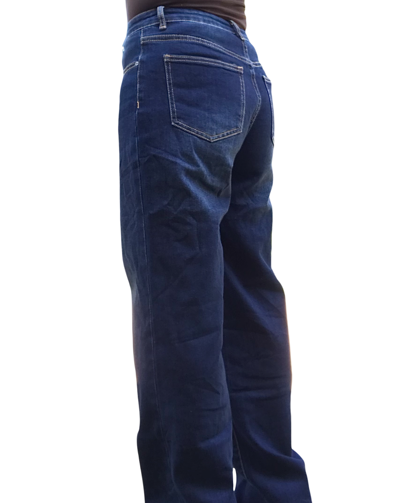 Jeans bleu foncé jambe droite 31 pouces de jambe
