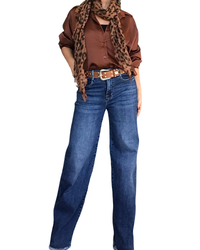 Chemise en satin noisette