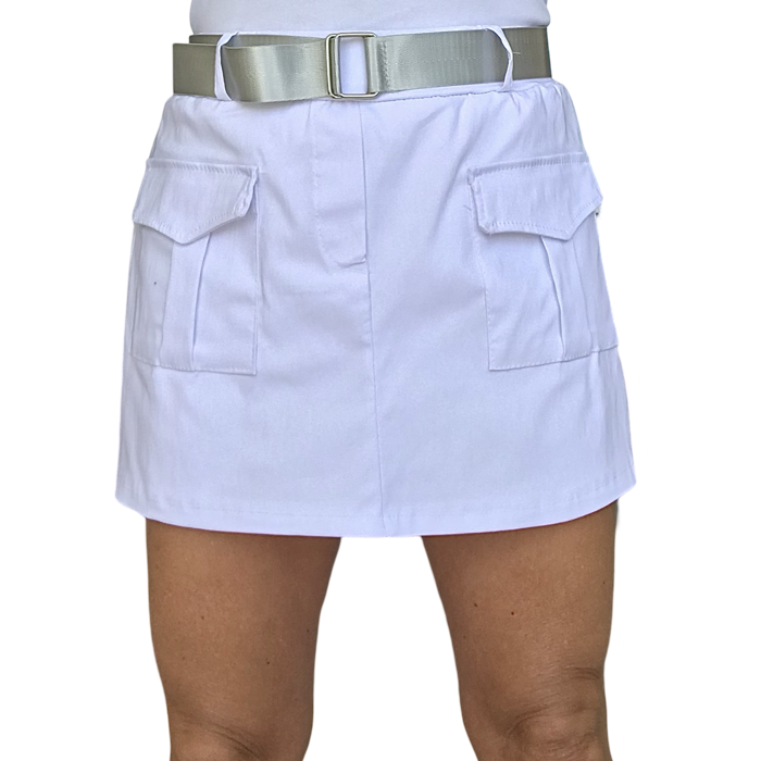 Jupe-short blanche à taille élastique