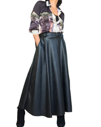 Chemise en satin noire paysage de la Toscane