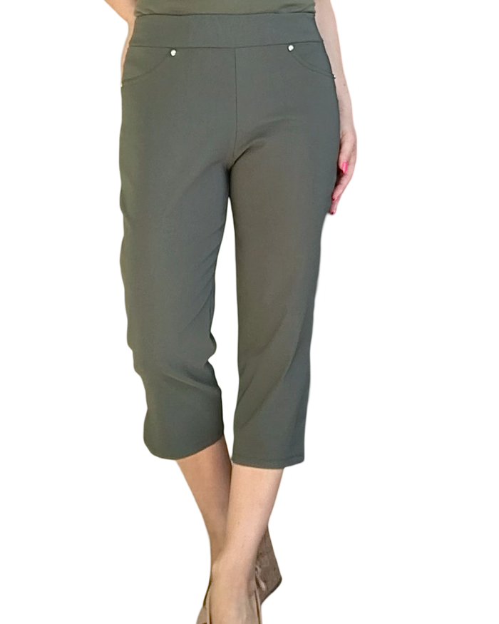 Capri kaki extensible – Chic & Confort ☀️ | Livraison 27 Mai