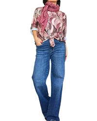 Chandail manche longue à motifs de demi-cercle bourgogne, moka, noir