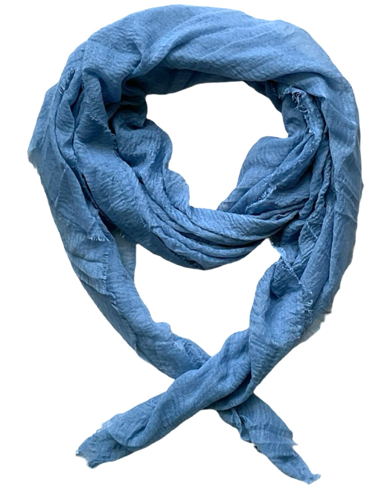 Foulard uni bleu jeans 100% viscose