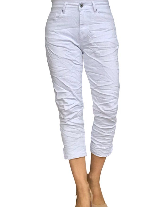 Capri blanc extensible – Chic et confort assuré | Livraison 27 Mai