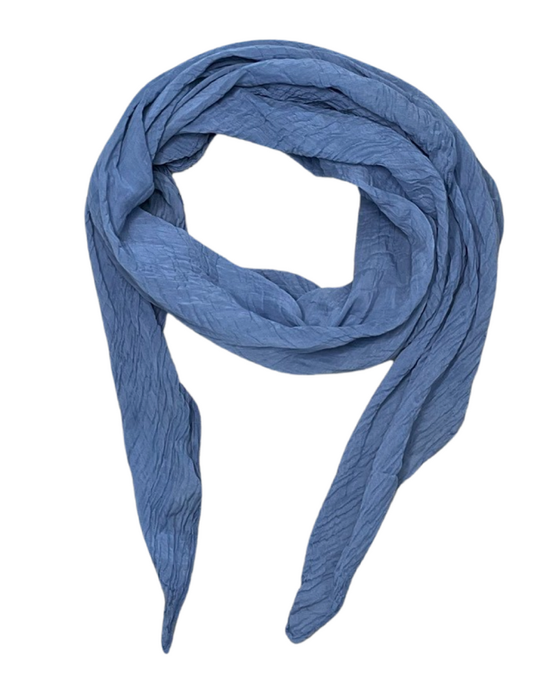 Foulard femme léger bleu lilas 20% soie.