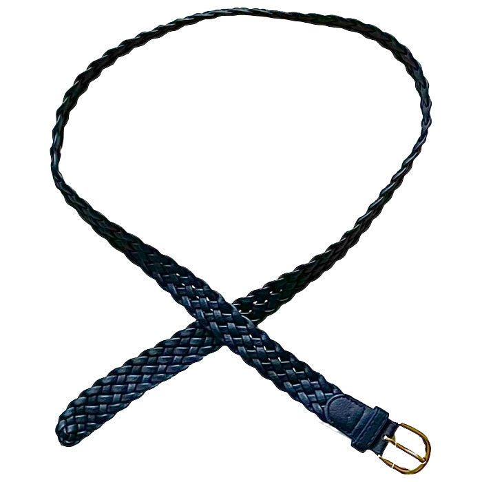 Ceinture marine étroite tressée en cuir vegan de 2 1/2 cm largeur