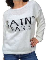 Chandail en tricot crème « Saint Paris » col rond