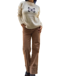 Pantalon caramel 28 pouces de jambe avec revers