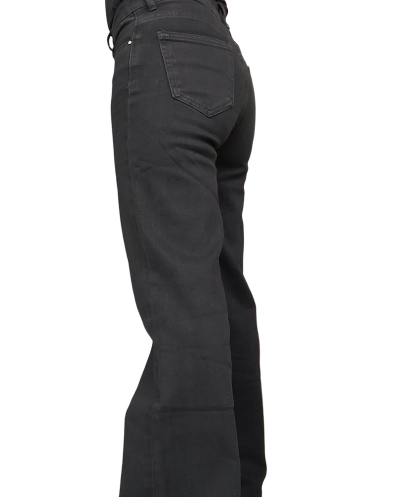 Jeans noir jambe droite 31 pouces (79cm) de longueur de jambe de coté 